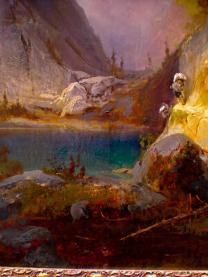 Exploratori in peisaj de munte